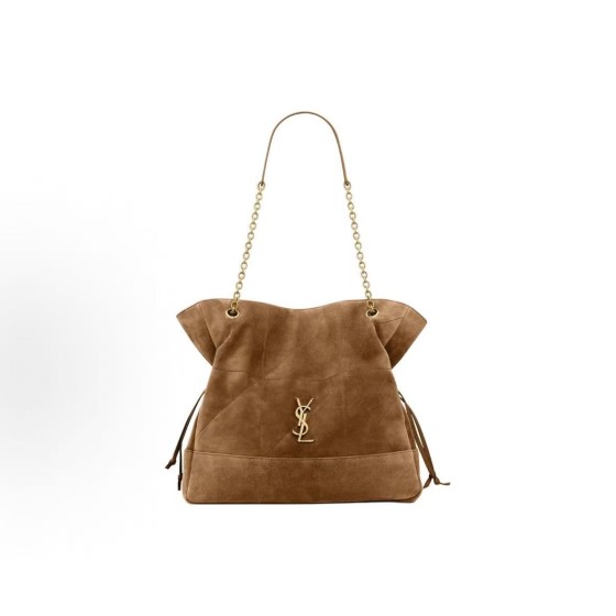 SAINT LAURENT YSL Jamie Small lucky bag, aged bronze metal Tote bag, Tote bag, shopping bag, handbag, women\'s Cognac